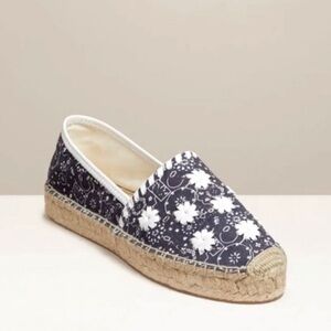 Jack Rogers Palmer Espadrille Midnight Blue Bandana Loafers Size 7.5